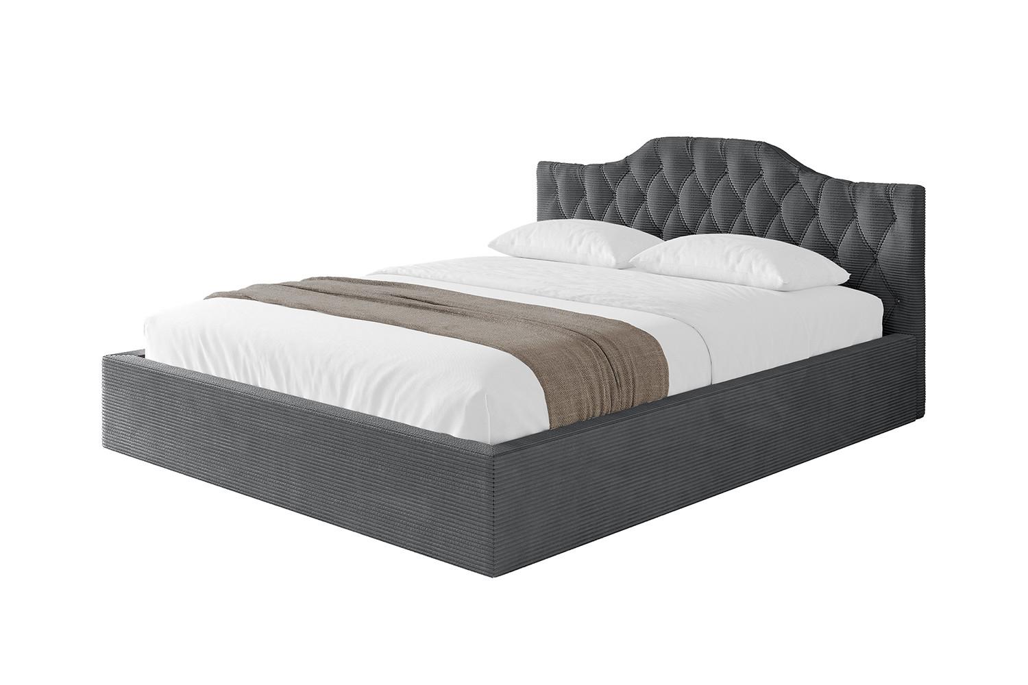 POLSTERBETT mit Bettkasten und Lattenrost, Bett mit Matratze H3/H4 - FALIO-V1 120x200 Dunkelgrau - Anthrazit, Holzwerkstoff/Textil (120/200cm) - ALTDECOR