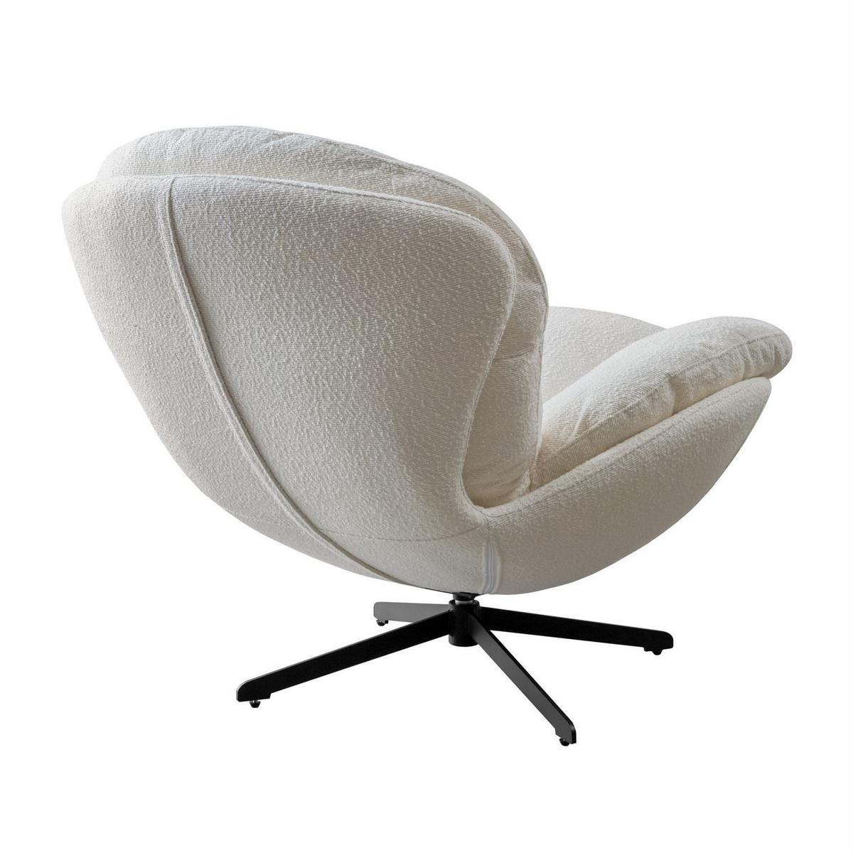 DREHBARER Polstersessel COCO 360° - Weiß, Textil (100/90/110cm) - Lookway