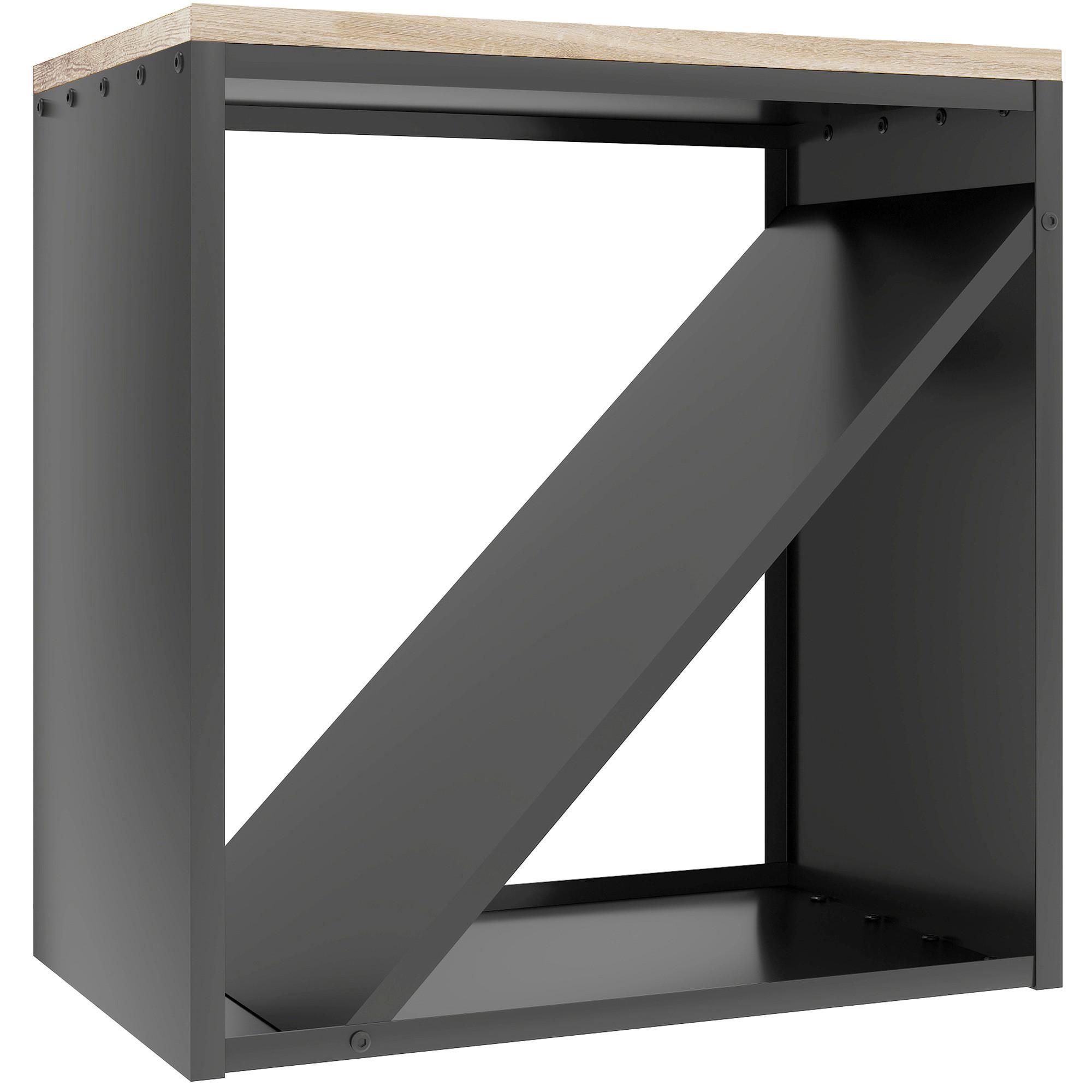 KAMINHOLZREGAL 2-in-1 für innen 58 x 36 x 60cm Brennholzregal Metall - Schwarz, Metall (36/60/58cm) - Outsunny