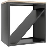 KAMINHOLZREGAL 2-in-1 für innen 58 x 36 x 60cm Brennholzregal Metall - Schwarz, Metall (36/60/58cm) - Outsunny