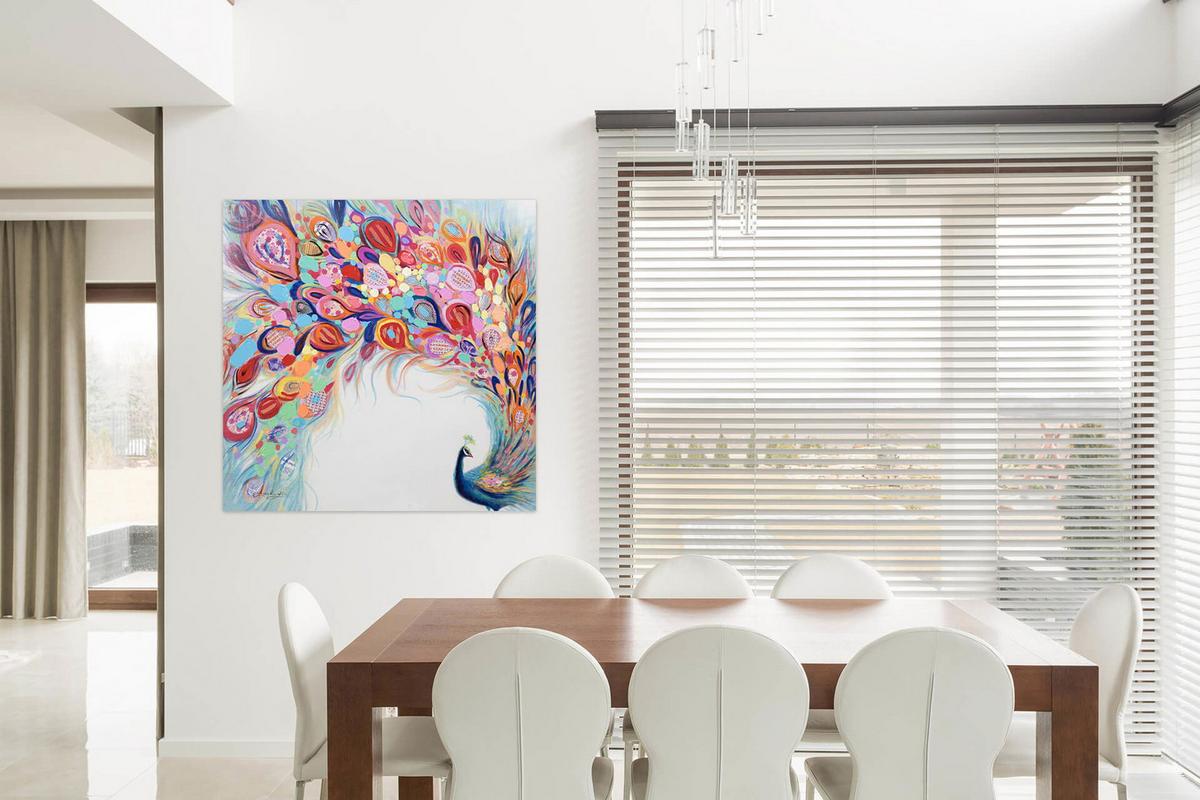 ÖLGEMÄLDE 80/80 cm - Blau/Gelb, Holz/Textil (80/80cm) - KUNSTLOFT