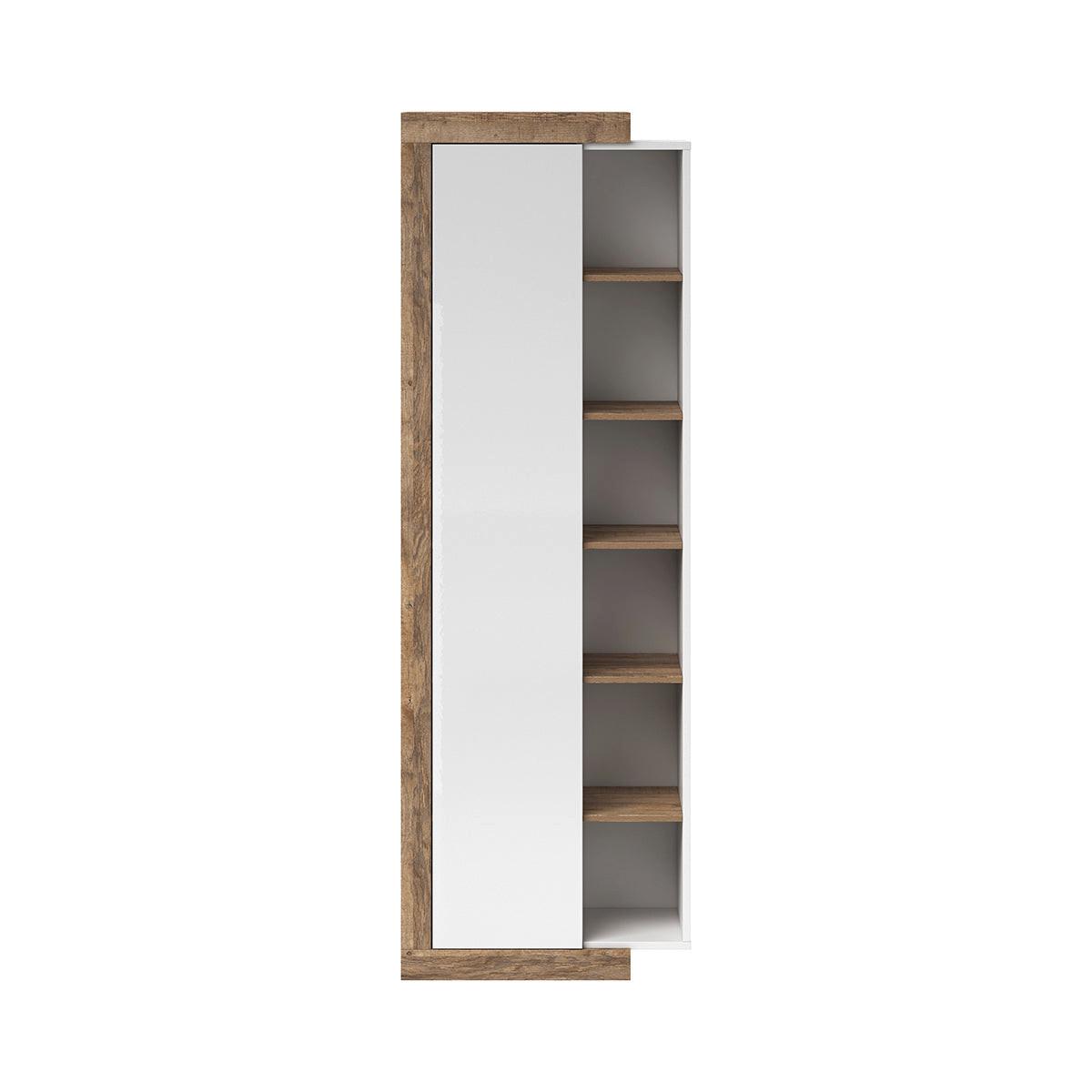 SCHRANK 1 Tür Azior Weiß und Holz - Weiß, Holzwerkstoff (67/200/40cm) - Petits-meubles