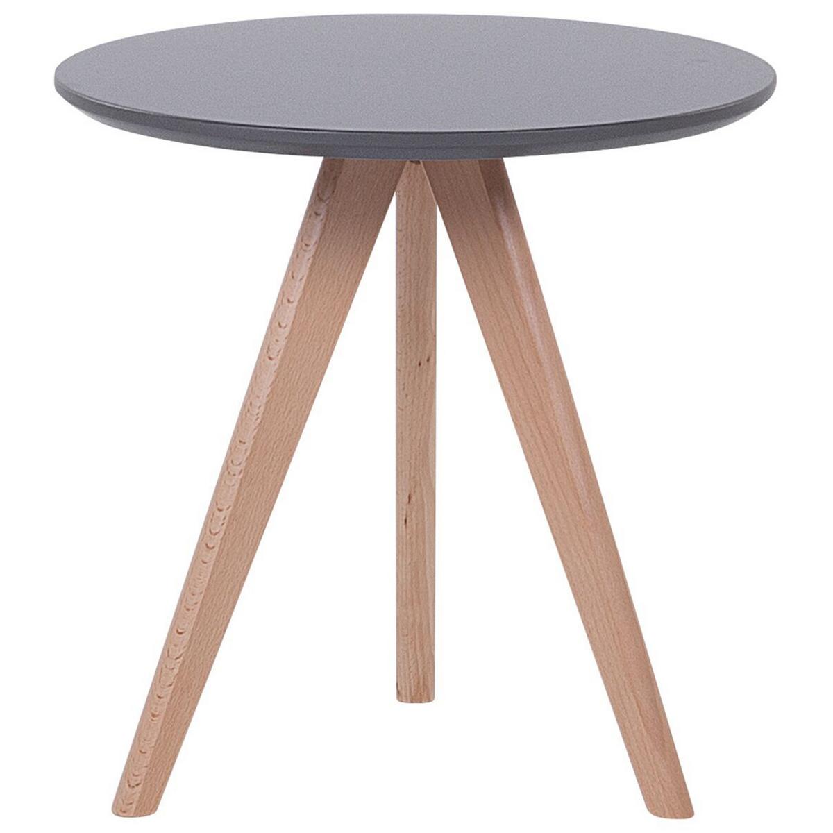 COUCHTISCH 3er Set Rund Grau, Hell Holz Vegas - Grau, Holzwerkstoff (48/48/46cm) - Beliani