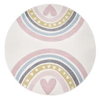 KINDERTEPPICH, mit Regenbogen- und Herz-Motiv, Rosa, Ø 200 cm - Rosa, Textil (200/200cm) - KADIMA DESIGN