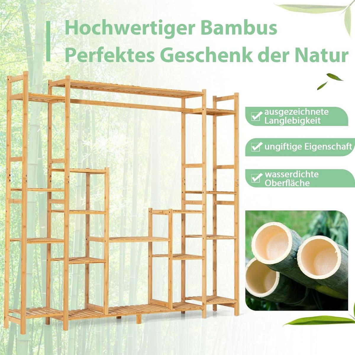 BLUMENSTÄNDER Natur - Naturfarben, Naturmaterialen (167/166/30cm) - COSTWAY