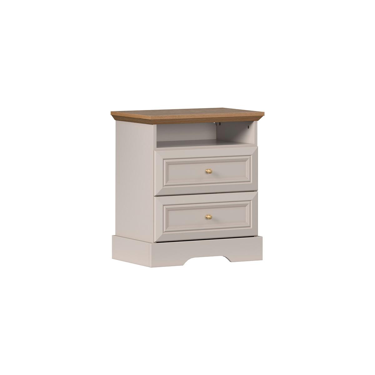 NACHTTISCH Dulci Kaschmir und Holz - Beige, Holzwerkstoff (54.7/63.5/39.7cm) - Petits-meubles