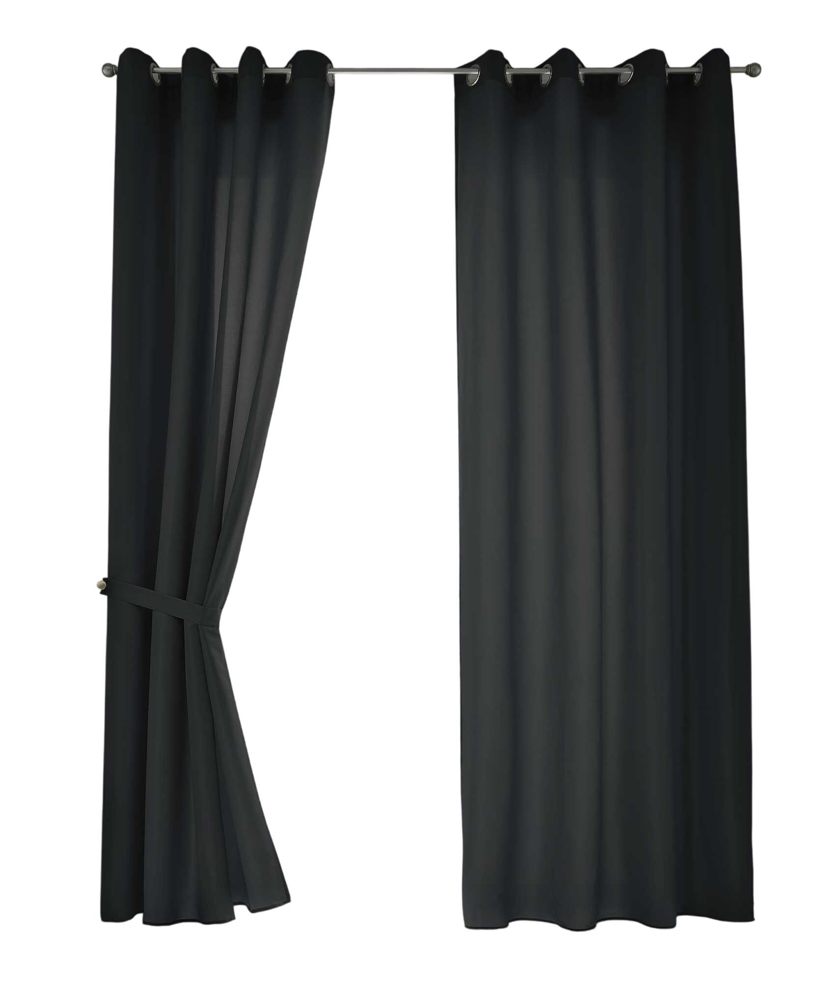 VORHANG 2ER SET BERLIN HxB 245x140cm Schwarz - Schwarz, Textil (140/245/245cm) - Gardinenbox