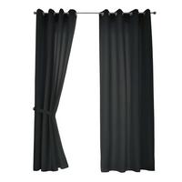 VORHANG 2ER SET BERLIN HxB 245x140cm Schwarz - Schwarz, Textil (140/245/245cm) - Gardinenbox