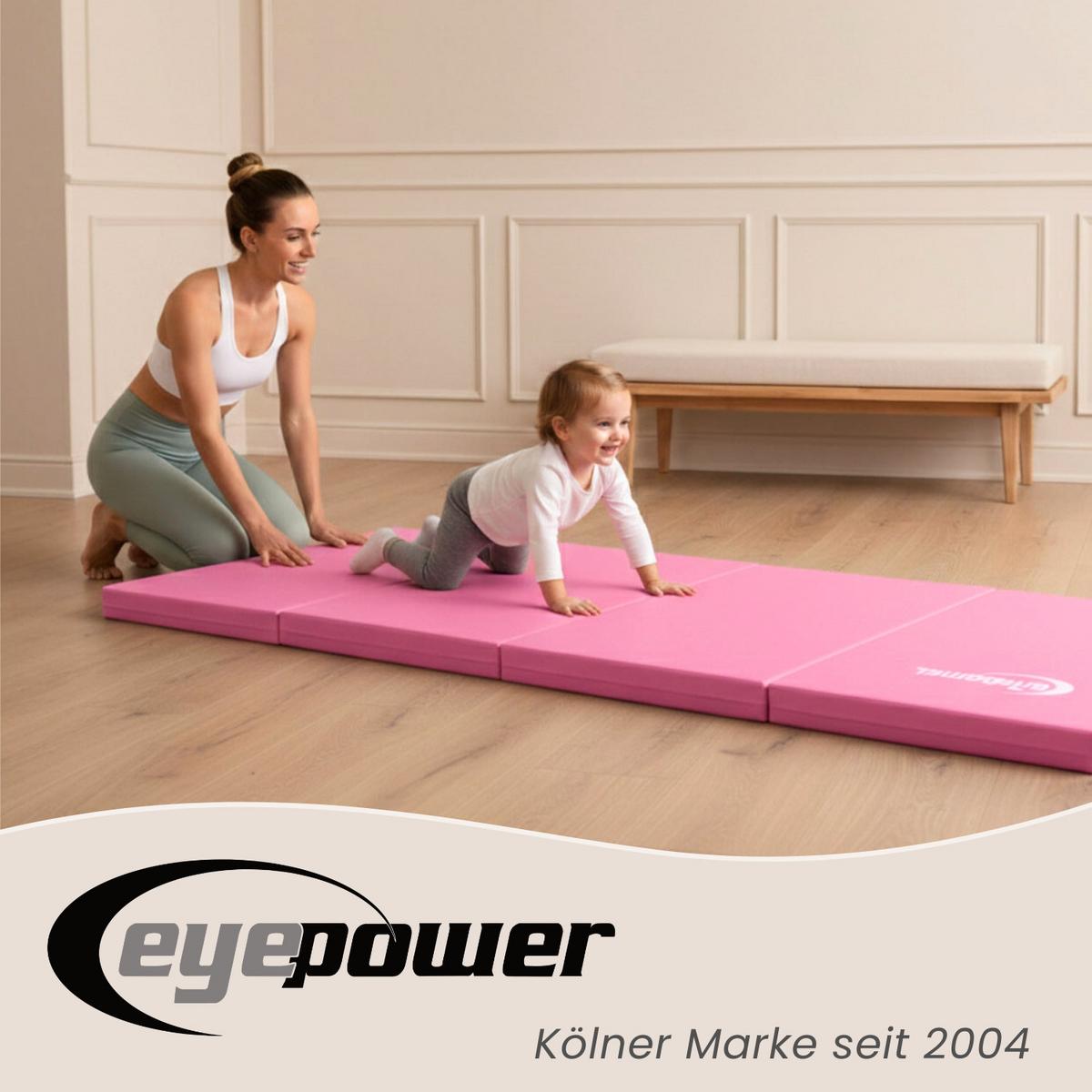 GYMNASTIKMATTE zum Wenden - 180/60/5 cm Faltbare Turnmatte - Pink/Lila, Kunststoff (60/180cm) - eyepower