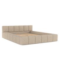 POLSTERBETT Milos mit Stauraum 200/200 cm Hellbeige im Bubble Stoff - Sandfarben/Schwarz, Holz/Holzwerkstoff (200/200cm) - AltaBeds