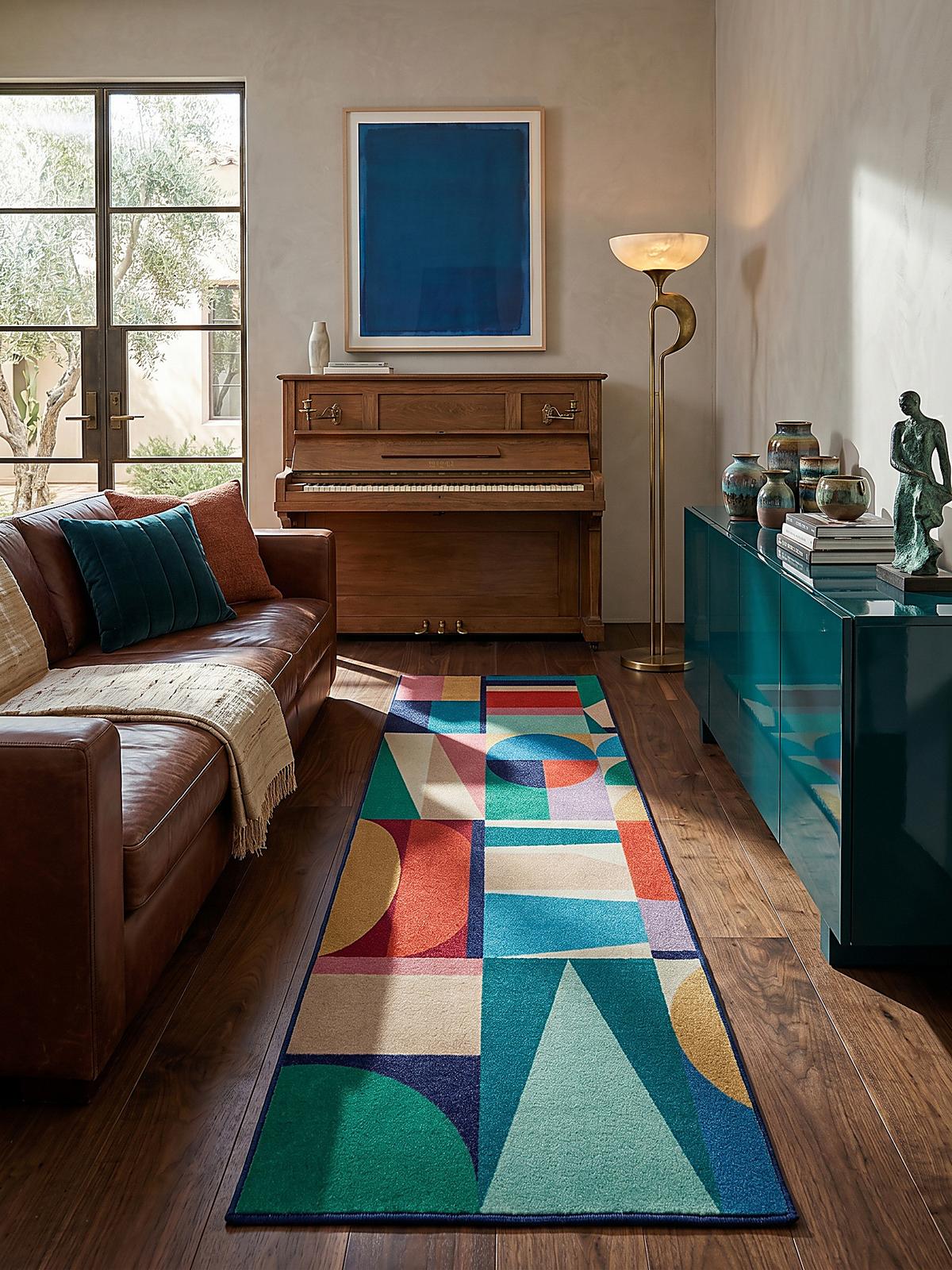 WOLLTEPPICH DAHLIA, geometrisch, aus Wolle, Bunt, 80 x 300 cm - Multicolor, Textil (300/80cm) - KADIMA DESIGN