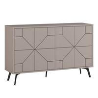 SIDEBOARD mit 4 Türen und dekorierten Türen L123 cm - Dune - Taupe, Holzwerkstoff (35/62.4/16cm) - Calicosy