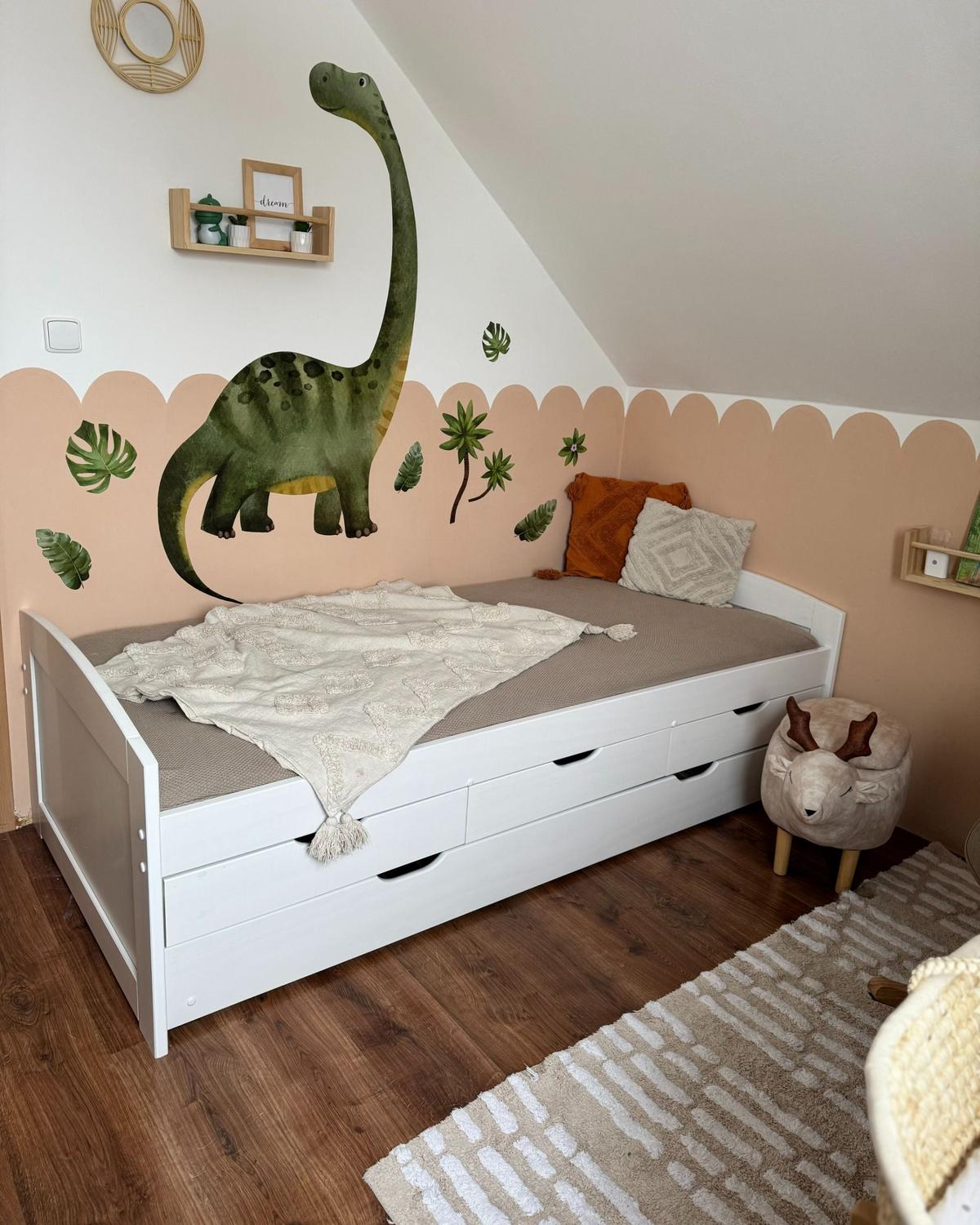 AUSZIEHBETT 90x200 cm Weiß Petiville - Weiß, Holz (90/200cm) - Beliani