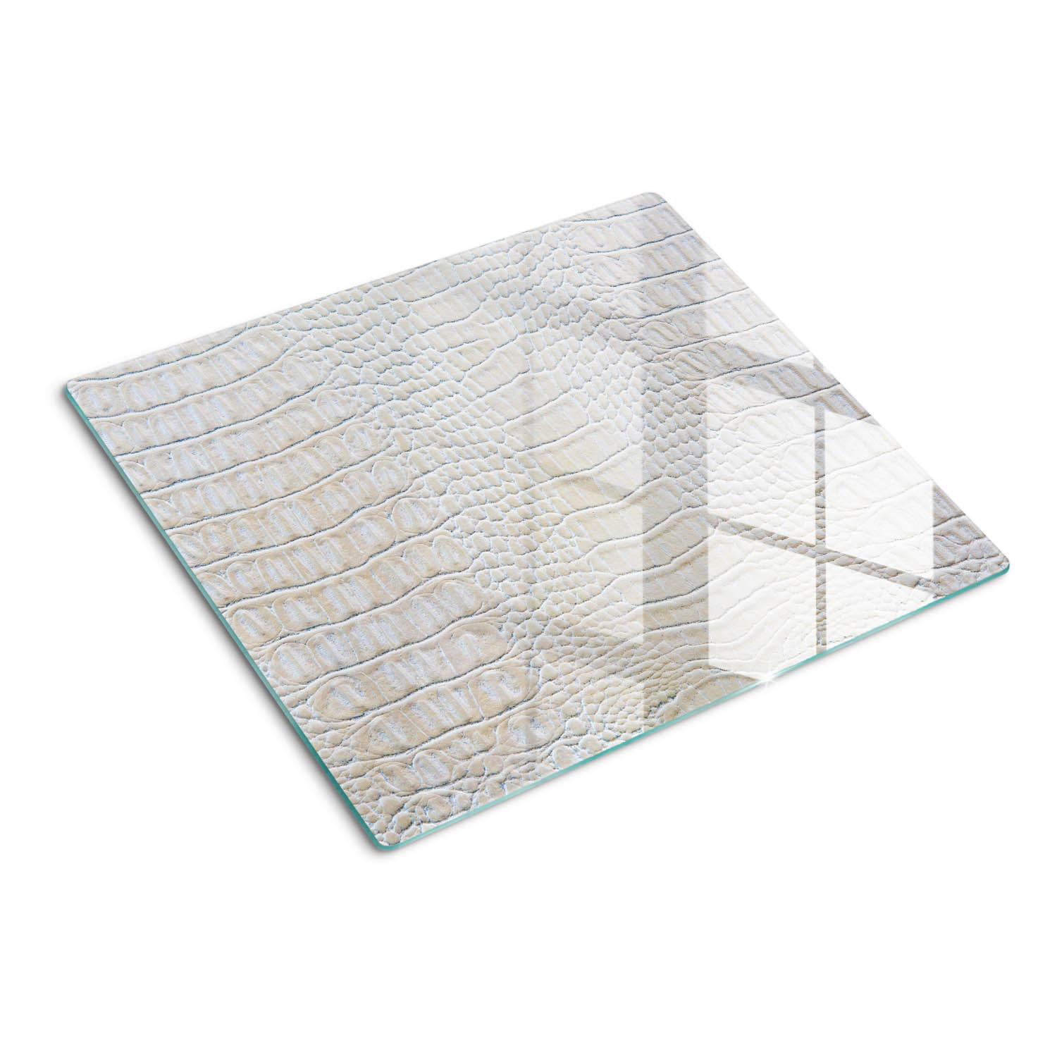 GLASPLATTE 60x52 cm Krokodilhaut - Beige, Glas (60/0.4/52cm) - TULUP