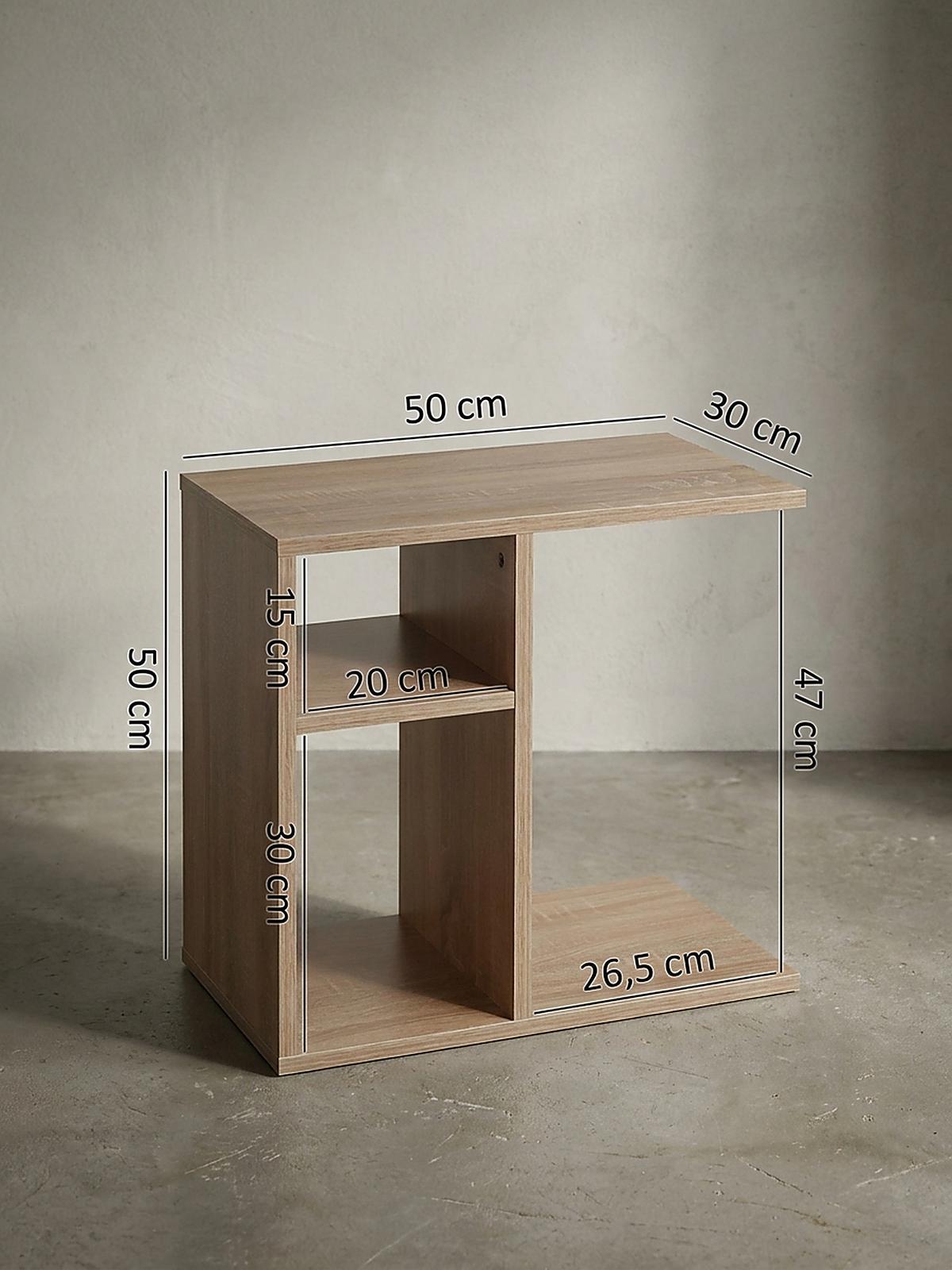 BEISTELLTISCH Holz Ablagefächer Kratzfest Wasserabweisend ITTER, Beige 50x30x50 cm - Beige, Holz (30/50/50cm) - KADIMA DESIGN