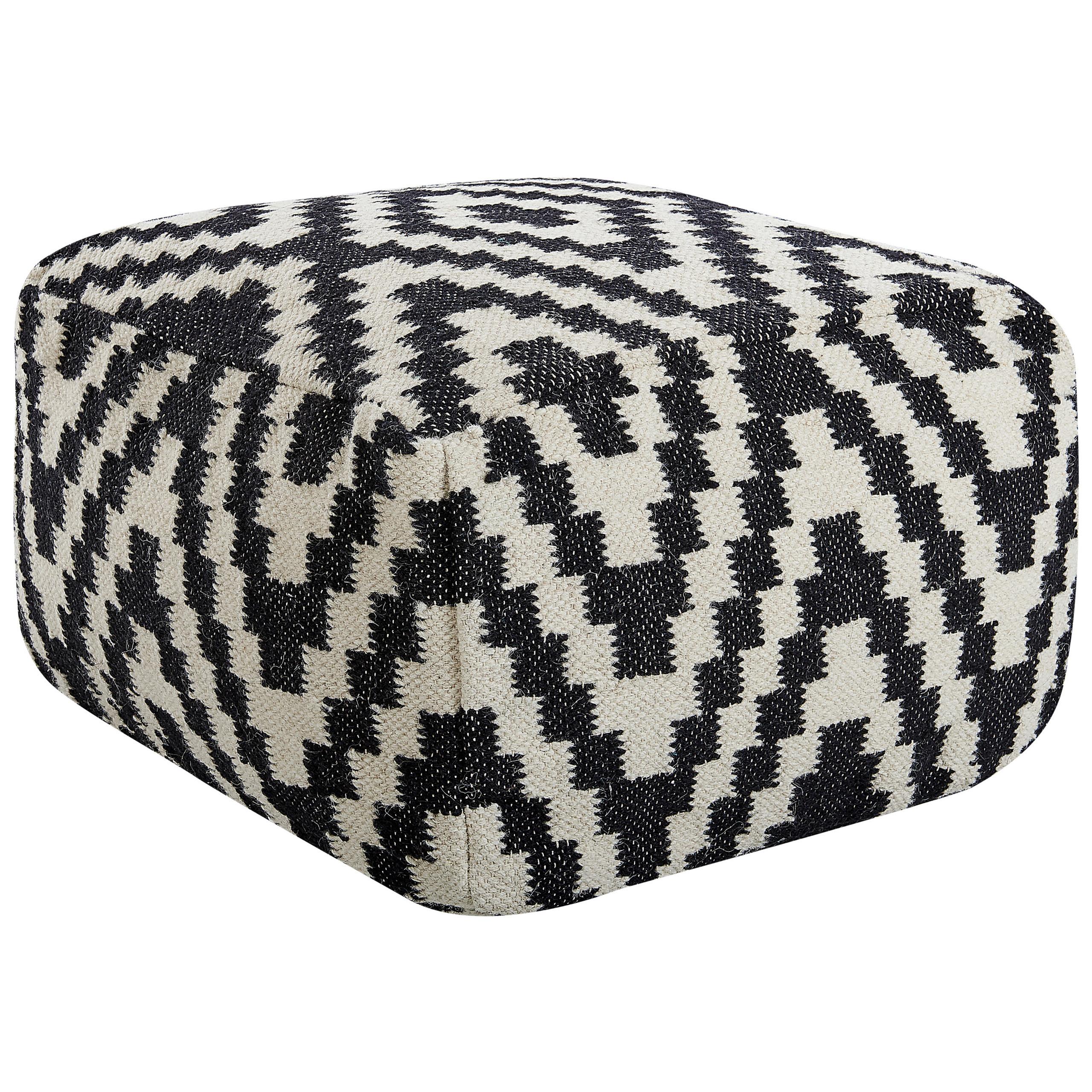 POUF Knidos 56/56/32 cm - Schwarz, Textil (56/32/56cm) - Beliani
