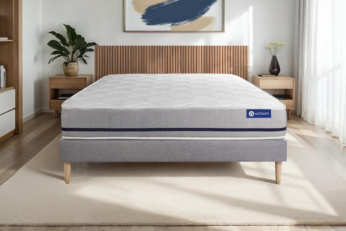 BETT Actiflex soft Taschenfederkern 80 x 200 cm h2 - Kit Bettgestell Grau - Beige/Grau, Karton/Holz (80/200cm) - ACTISOM