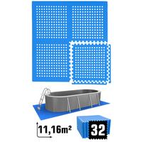 POOLMATTEN 11,2m² 32 EVA Matten 62 cm Blau - Blau, Kunststoff (62/62cm) - eyepower