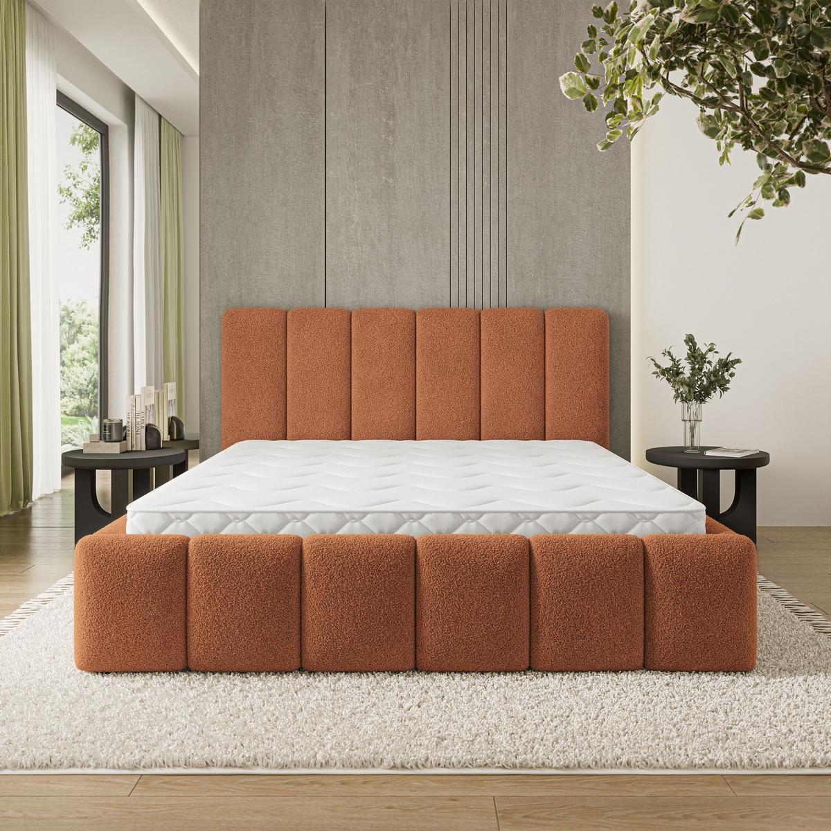 POLSTERBETT ATTORA Q 160x200 cm mit Bettkästen - Kupferfarben - Kupferfarben, Holz (160/200cm) - MASSENO