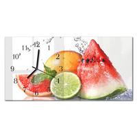 WANDUHR aus Glas 60x30 cm - Saftige Früchte - Rot, Glas (60/30/0.4cm) - TULUP