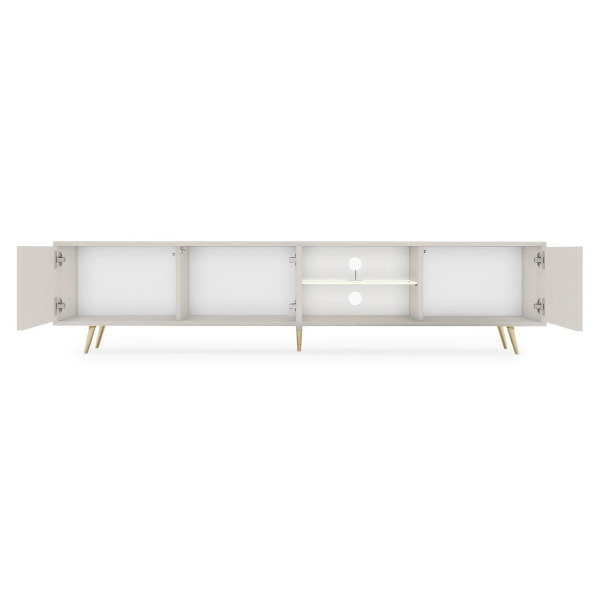 TV-LOWBOARD Bello Greige 175 cm - Taupe/Goldfarben, Holzwerkstoff/Metall (175/45/31.6cm) - Selsey