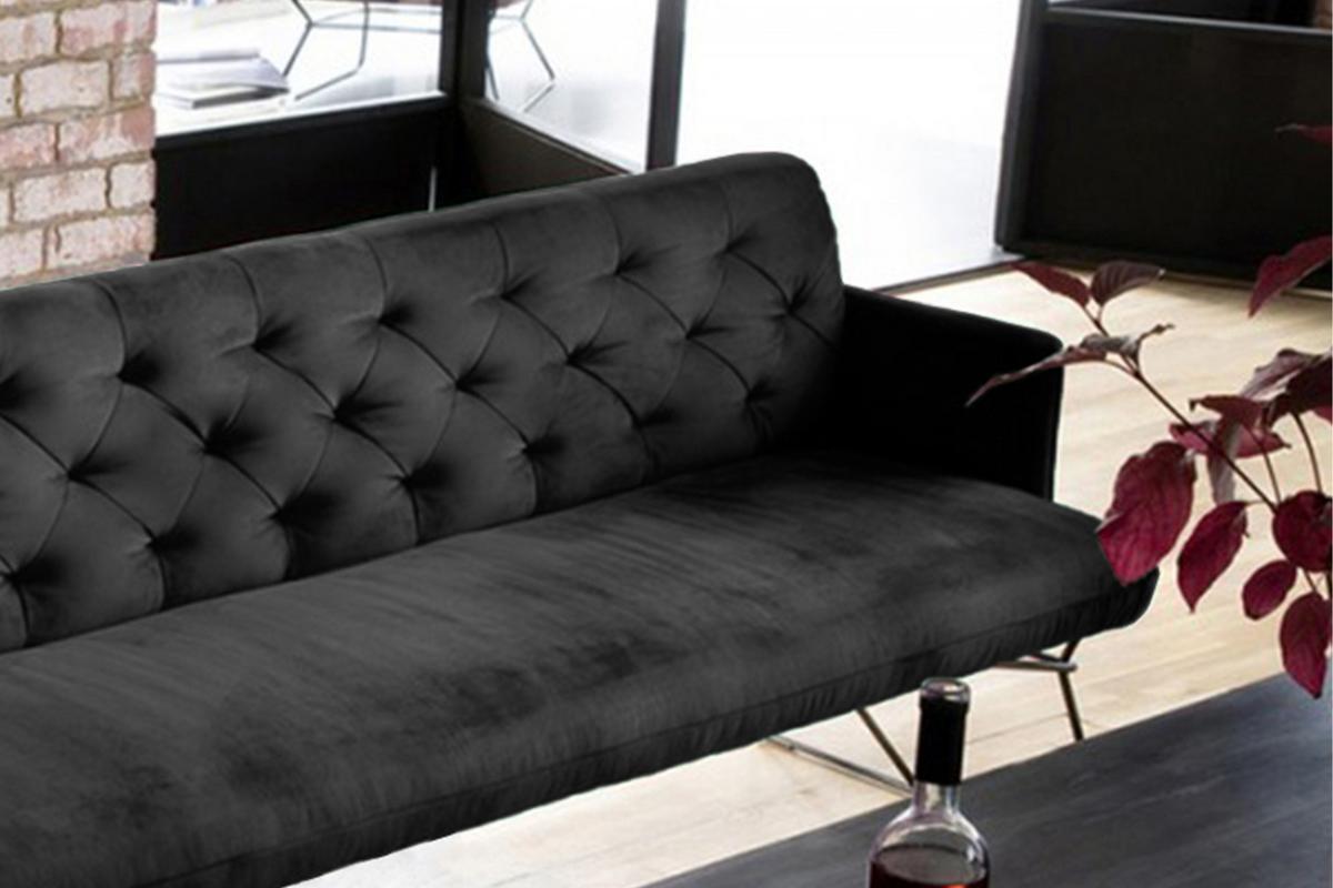 ESSZIMMERBANK CHARME Schwarz Velvet - Schwarz, Textil (166/85/68cm) - KAWOLA