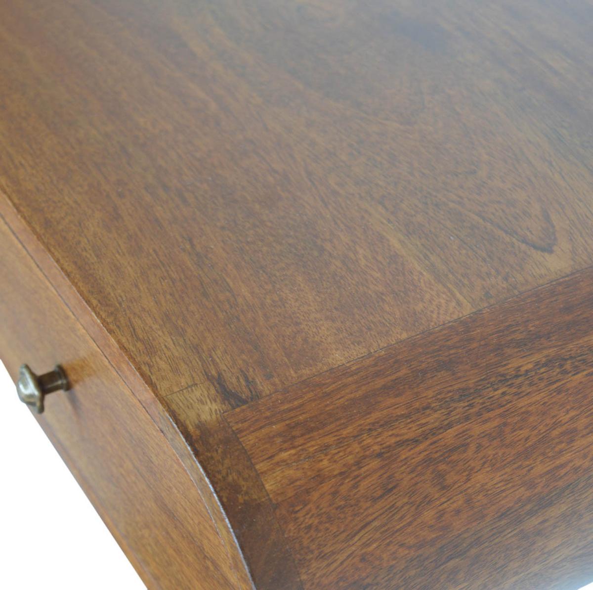 SCHWEBENDE KONZOLE im Kastanienholz-Finish,2 Schubladen, Braun - Messingfarben/Braun, Holz/Metall (80/15/32cm) - Artisan Furniture