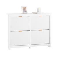 SCHUHSCHRANK Weiß 104x82x23cm - Weiß, Holzwerkstoff/Metall (104/82/23cm) - SoBuy