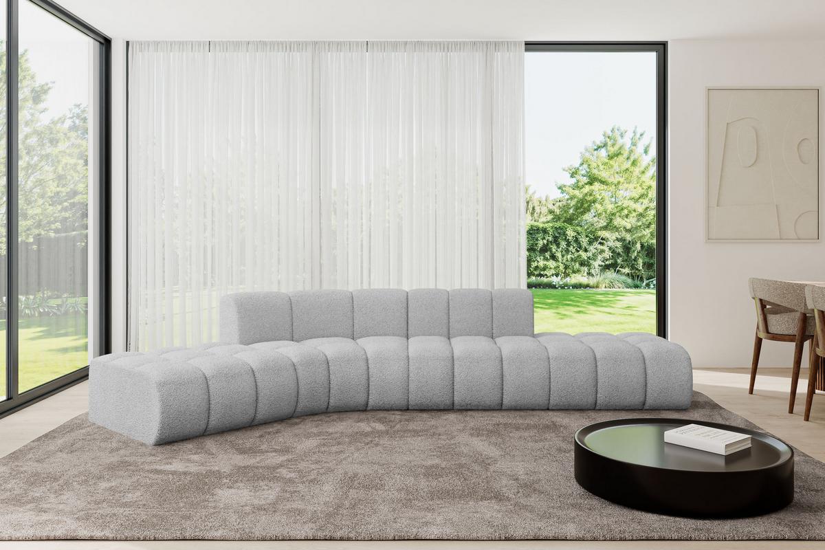 ECKSOFA modulares Sofa Solven-L1 - 380x174x70 cm Hellgrau - Hellgrau, Holzwerkstoff/Textil (380/174cm) - ALTDECOR