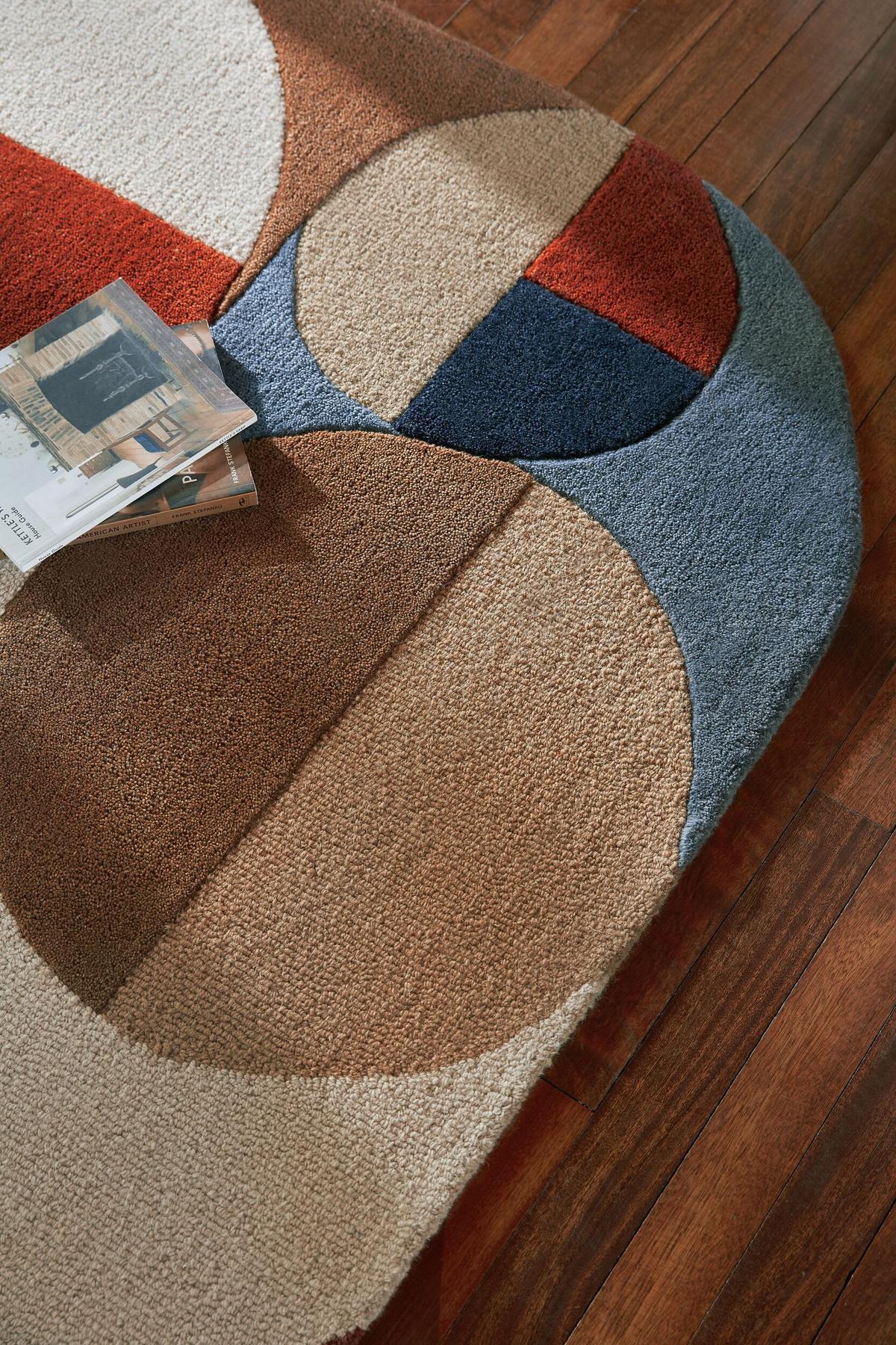 WOLLTEPPICH HALLEIN, geometrisch, Terrakotta-Bunt, 200 x 290 cm - Orange, Textil (200/290cm) - KADIMA DESIGN