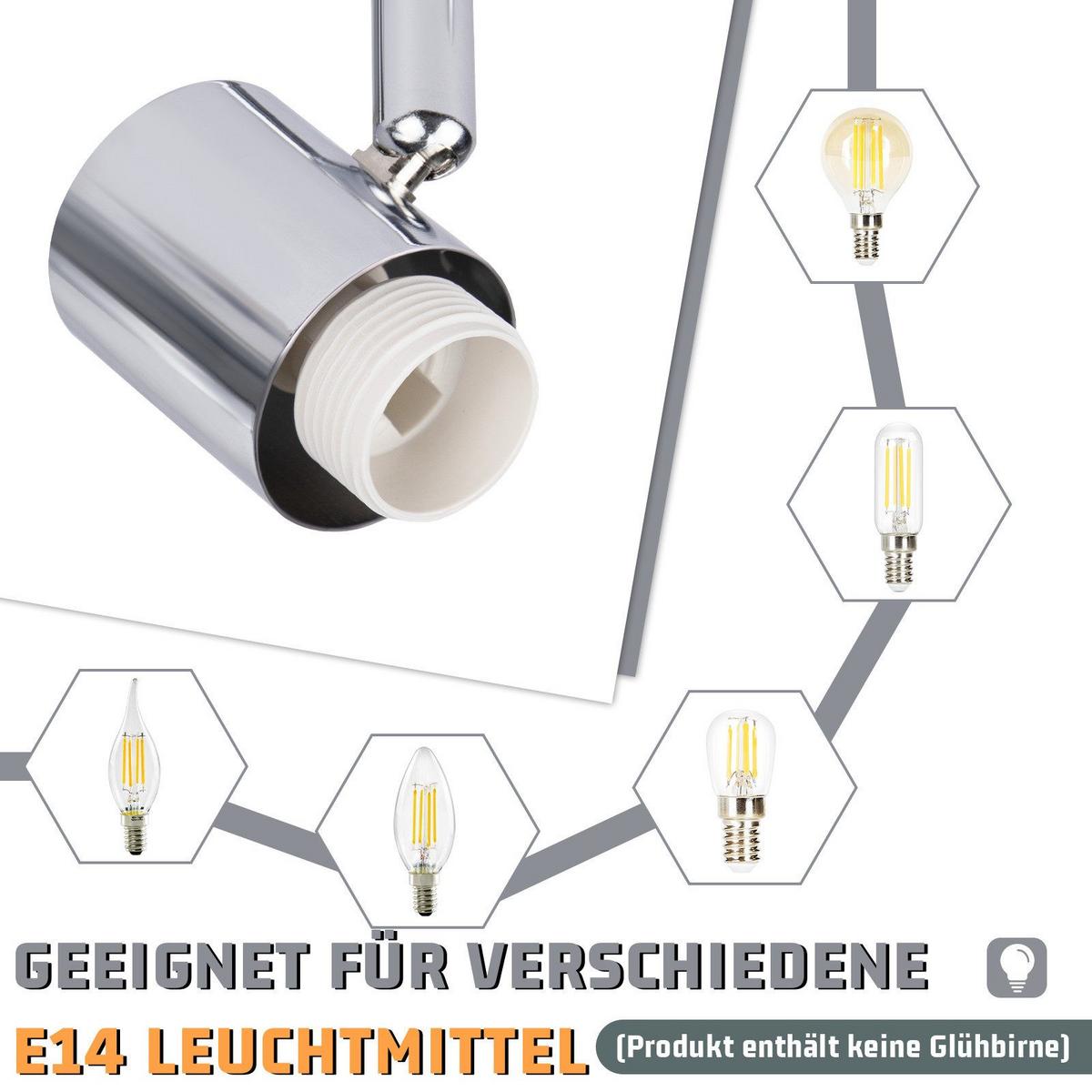 DECKENSTRAHLER Lemberg 6-flammig 150/10/17.5cm - Weiß, Metall (150/10/17.5cm) - Nettlife