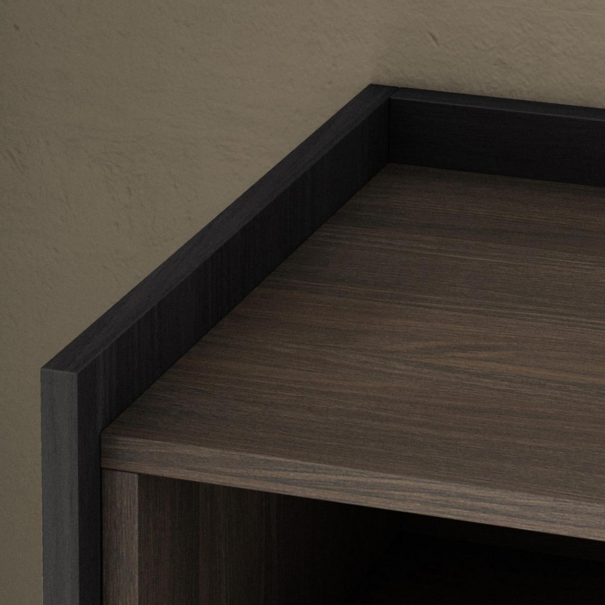 SIDEBOARD, Dunkler Eiche und Schwarz, 207/37/80cm, mit Led - Dunkelbraun, Holzwerkstoff (207/80/37cm) - Skraut Home