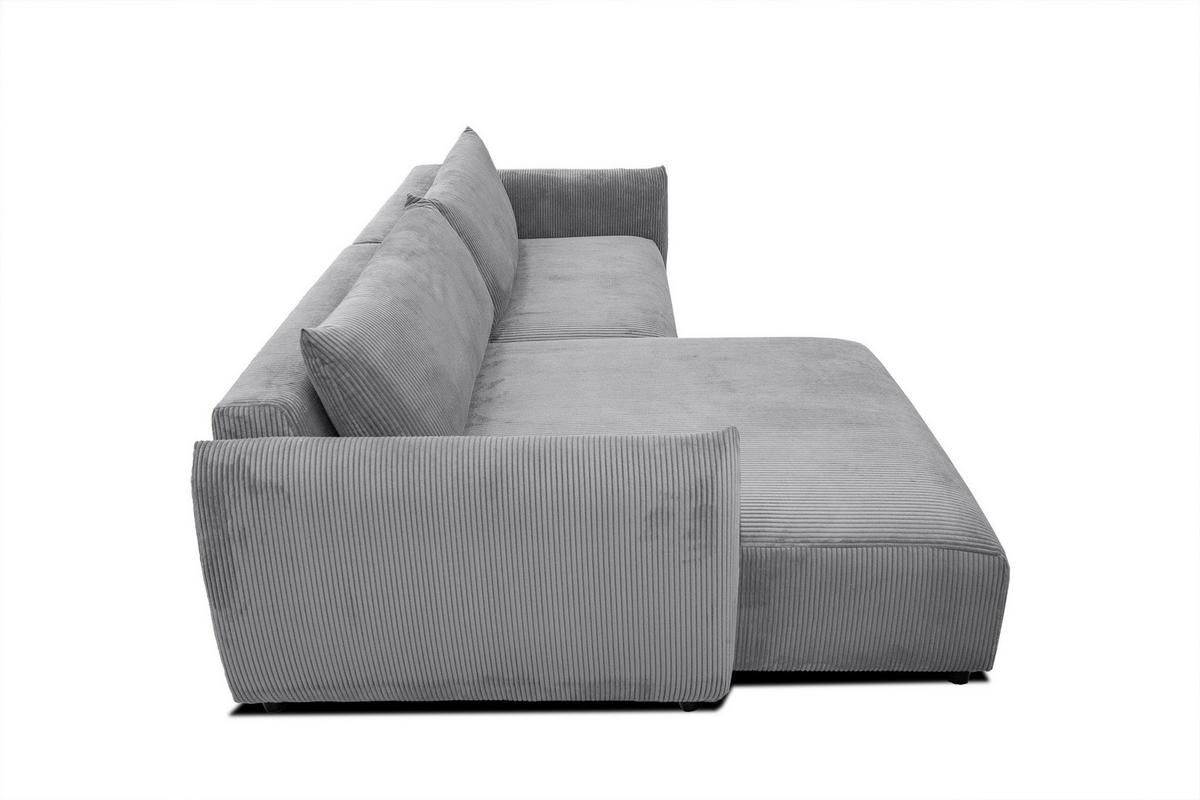 ECKSOFA TAUER 5-Sitzer, hellgrau - Hellgrau/Schwarz, Holzwerkstoff/Kunststoff (174/292cm) - Wozimo
