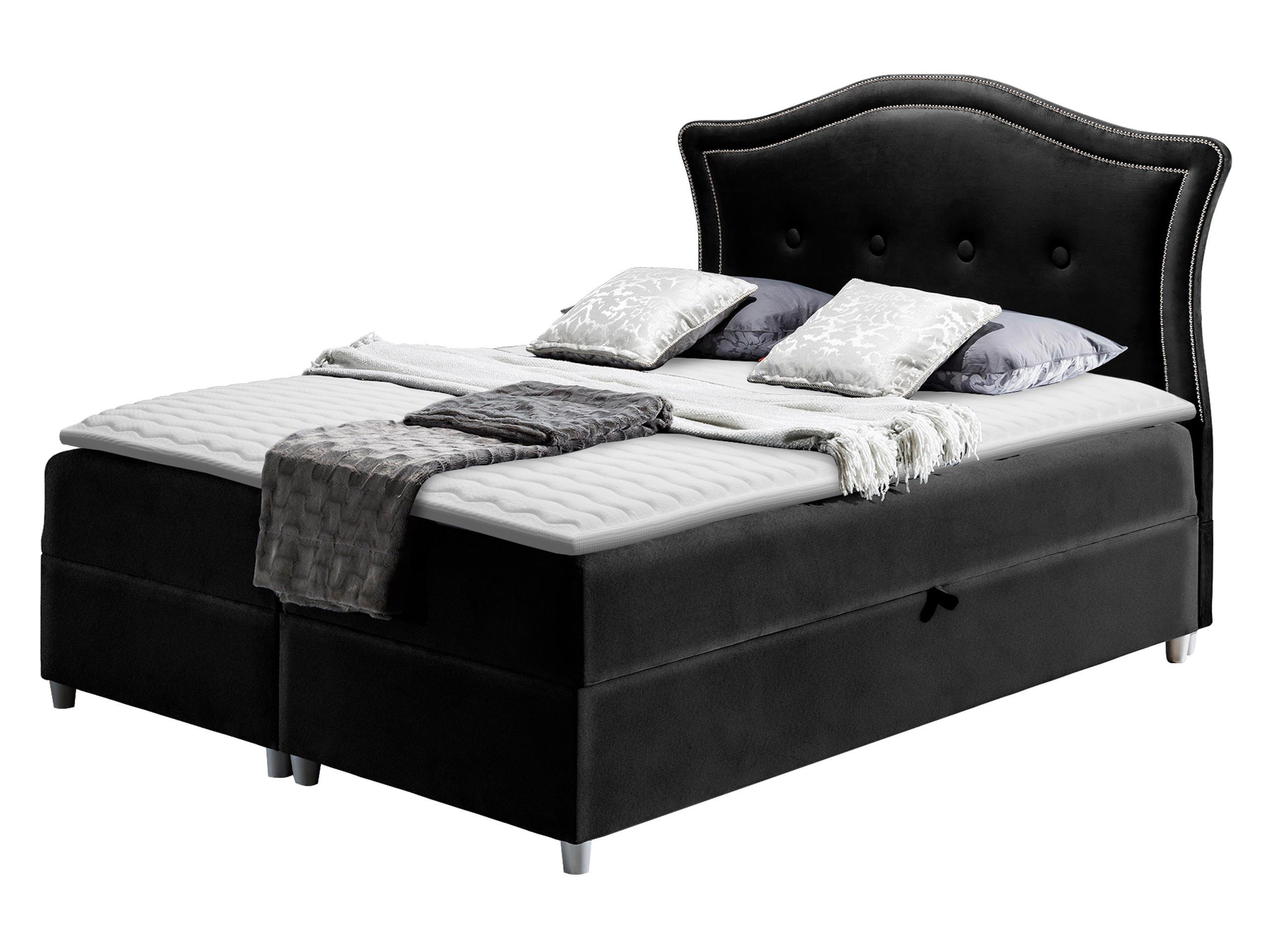BOXBETT Bedran - H3 - Schwarz, Holz (160/200cm) - MIRJAN24
