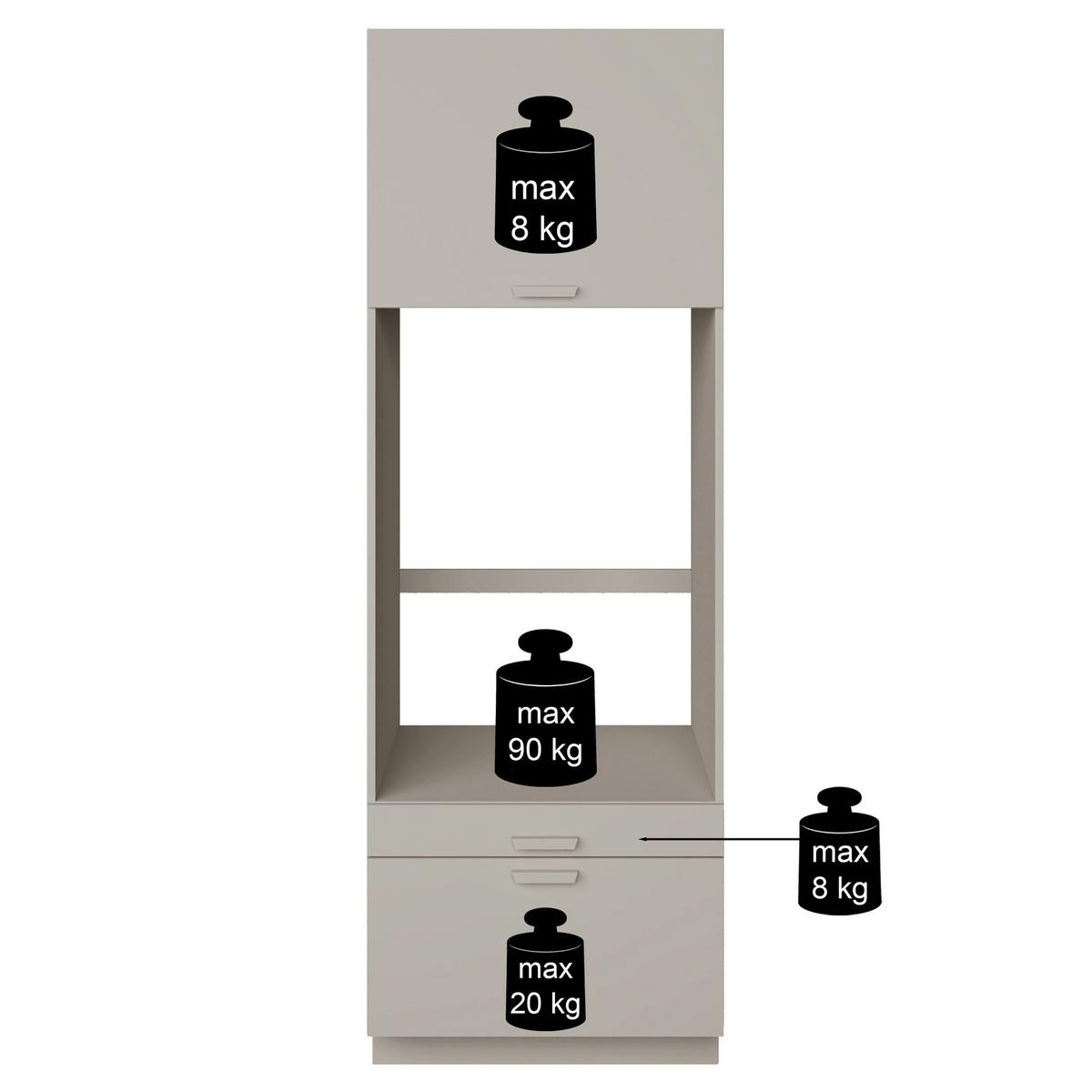 WASCHMASCHINENSCHRANK Holv Kaschmirgrau 68 cm - Taupe, Holzwerkstoff/Metall (67.5/200/66cm) - Selsey