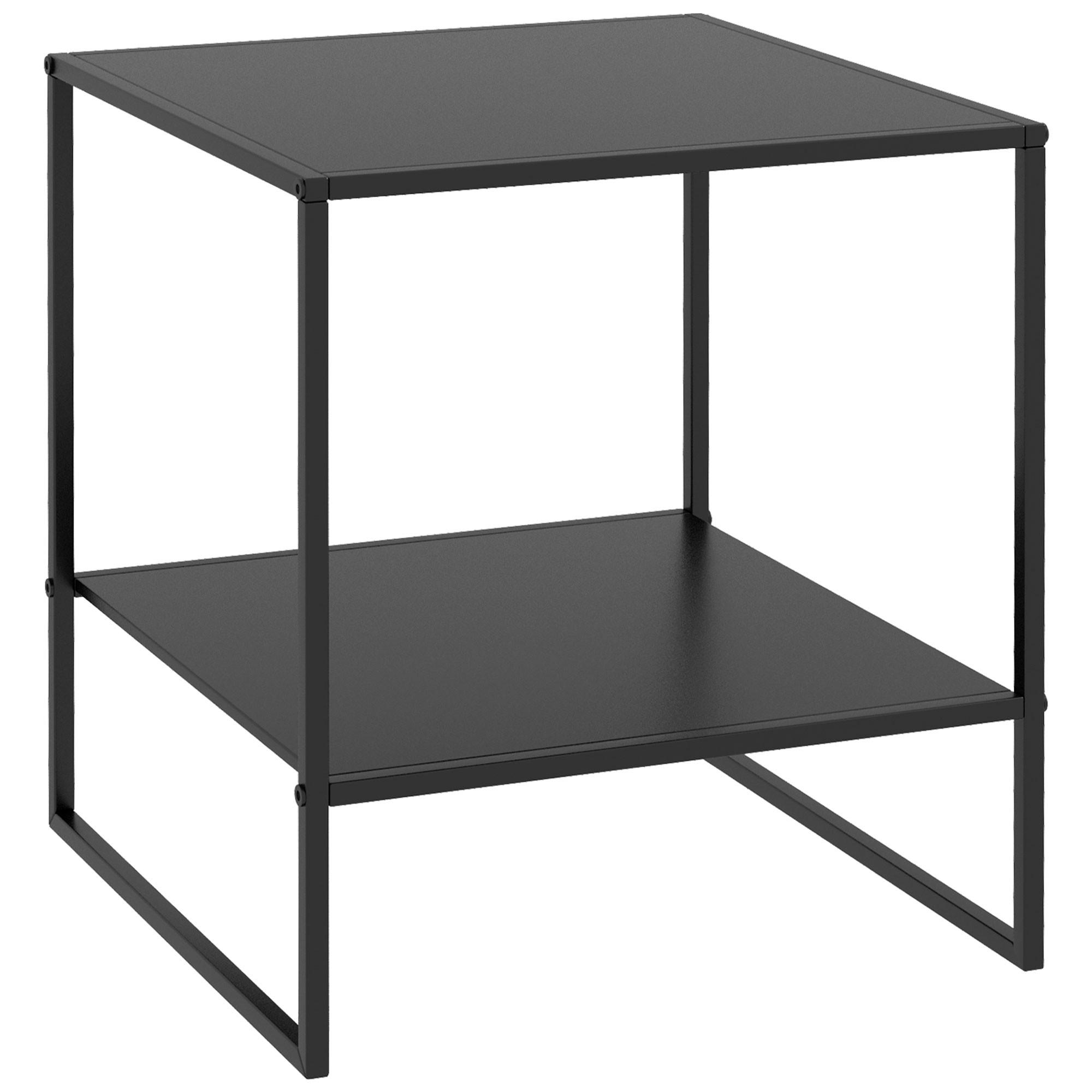 BEISTELLTISCH im Industriedesign Schwarz 40/40/45 cm - Schwarz, Metall (40/40/45cm) - HOMCOM