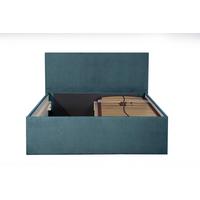 POLSTERBETT Gent Blau 180 x 200 x 32 cm Stauraum Mit hochwertiger Matratze H2 (bis 100 kg) und Lattenrost - Blau, Holz (180/200cm) - Halmon Schlafkomfort Betten 
