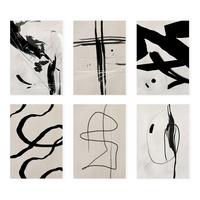 POSTER Set Mit 6 Illustrationen Von Franz Kline Abstrakter A3 Rahmenlos - Klar, Papier (29/3cm) - Nacnic