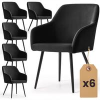POLSTERSTUHL 6er Set, Metallbeine Schwarz 54,5/83/58 - Schwarz, Textil (55/83/51cm) - RAUMHIRSCH FURNITURE