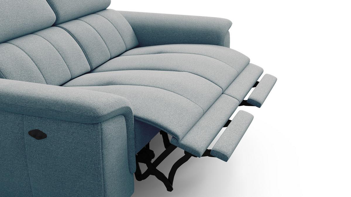 RELAXSOFA FIERO 2-Sitzer mit 2 Relaxfunktionen, mintgrün - Schwarz/Mintgrün, Holzwerkstoff/Textil (170/82/103cm) - Wozimo