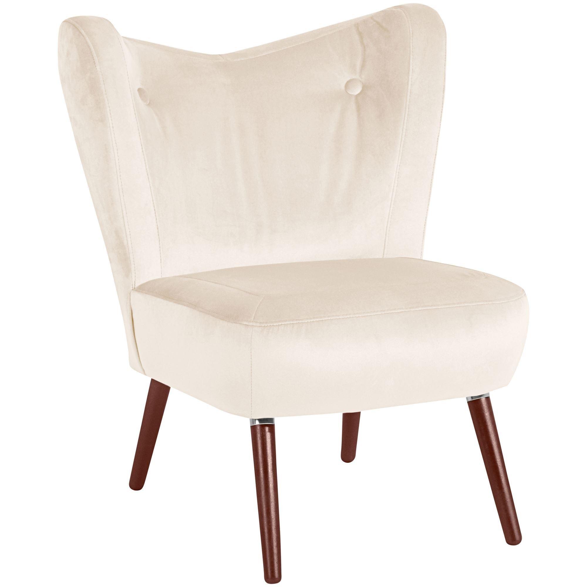 SESSEL Kathy Bezug Samtvelours Buche nussbaum dunkel / creme - Weiß, Kunststoff (70/86/69cm) - 58aufmkessel
