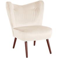 SESSEL Kathy Bezug Samtvelours Buche nussbaum dunkel / creme - Weiß, Kunststoff (70/86/69cm) - 58aufmkessel