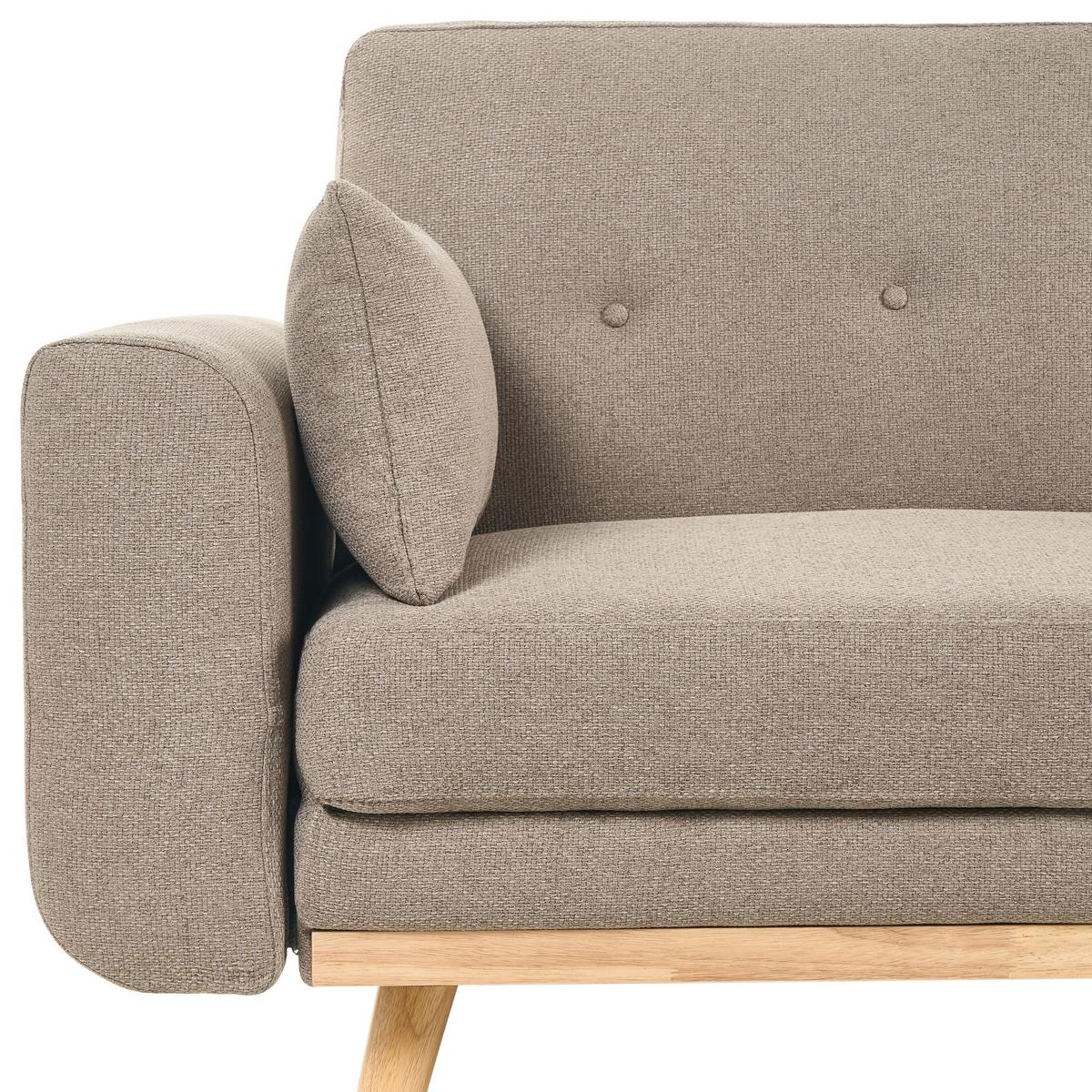 ECKSCHLAFSOFA 3-Sitzer Stoff Hellbraun linksseitig Kaarina - Hellbraun, Textil (260/152cm) - Beliani