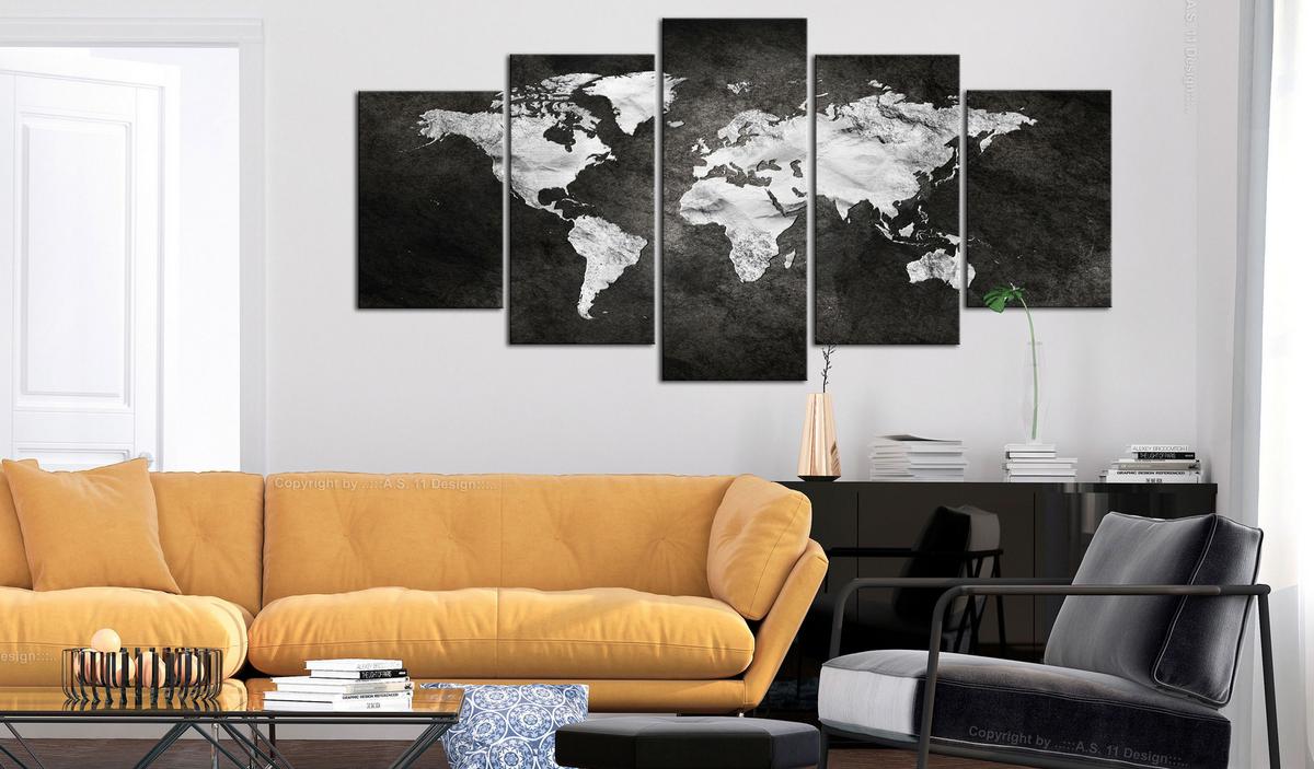 KUNSTDRUCK Schwarz-Weiß 200/100 cm - Schwarz, Textil (200/100cm) - KUNSTLOFT