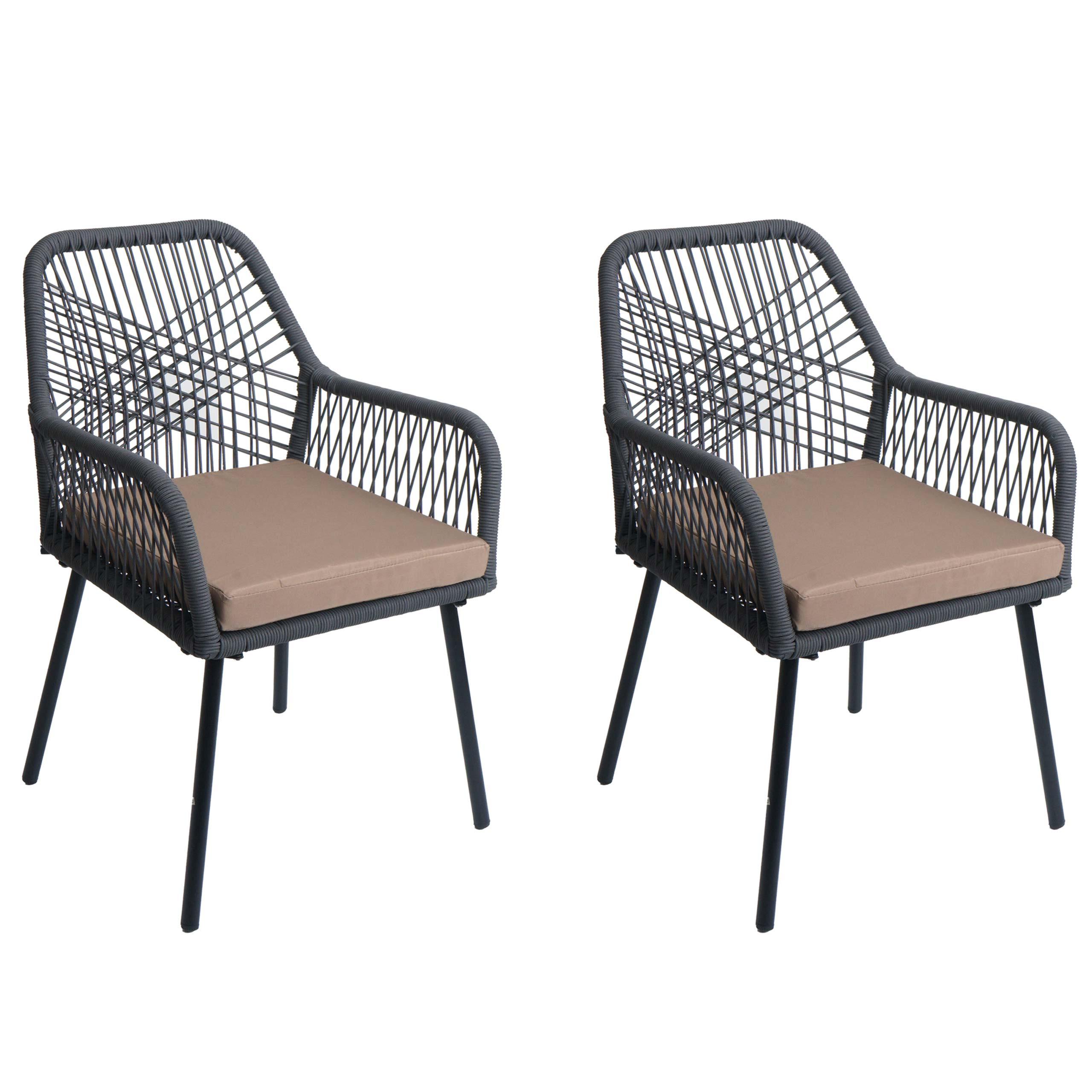GARTENSTUHL Anthrazit, Taupe - Taupe/Anthrazit, Textil (54/81/62cm) - MCW