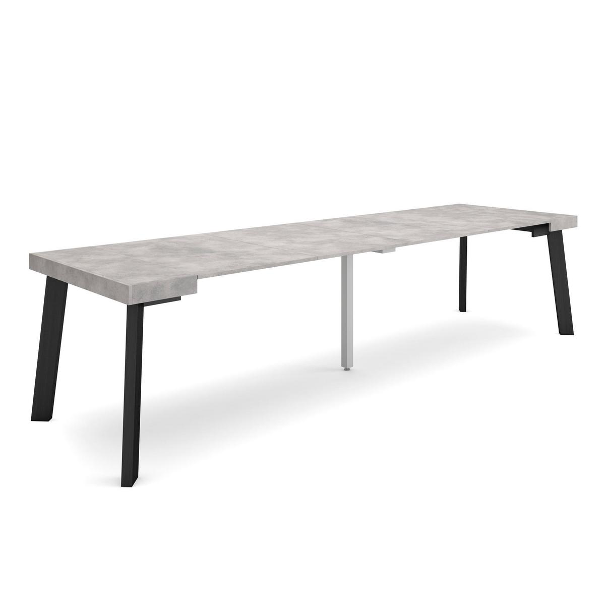 KONSOLENTISCH ausziehbar 58 bis 302cm, für 14 Gäste, zementgrau, 90/58/73cm - Grau, Holzwerkstoff (90/302/73cm) - Skraut Home