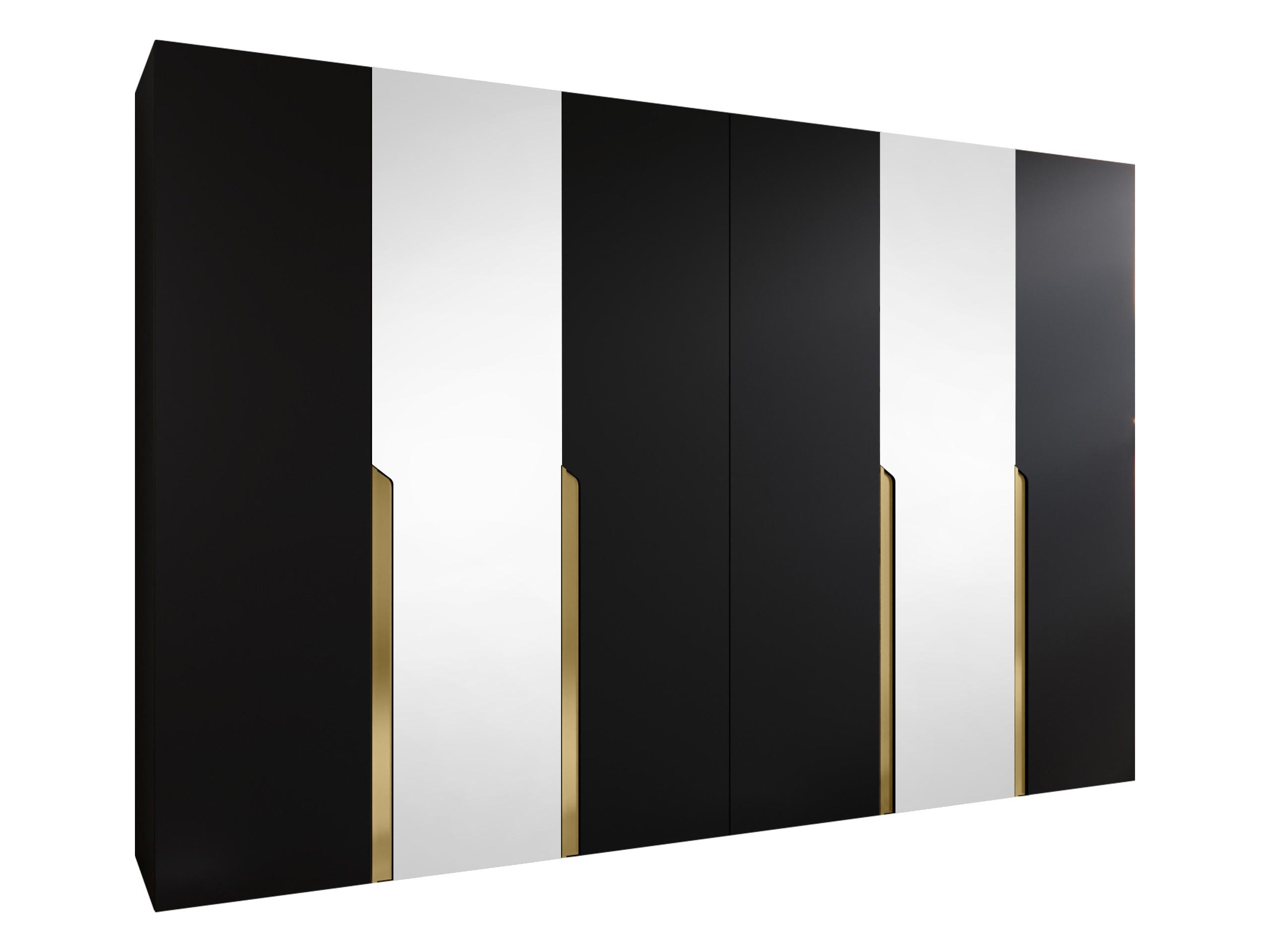DREHTÜRENSCHRANK Mila II 300 - Goldfarben/Schwarz, Holzwerkstoff/Kunststoff (300/202/52cm) - MIRJAN24
