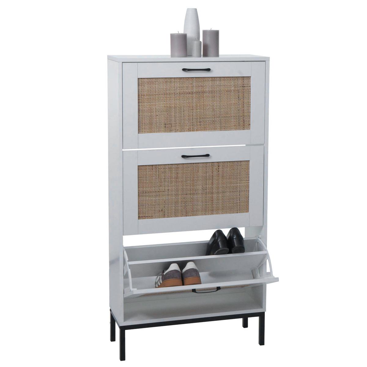 SCHUHSCHRANK Weiß - Weiß, Holz (63/126/24cm) - MCW