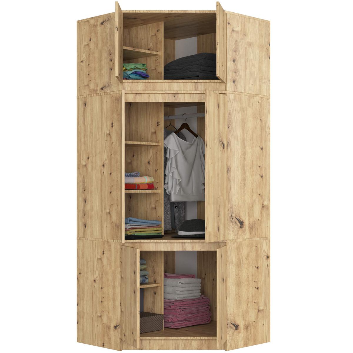 KLEIDERSCHRANK Eiche Artisan 235/100/50 - Eiche Artisan, Holzwerkstoff (100/235/50cm) - RAUMHIRSCH FURNITURE