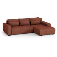 ECKSCHLAFSOFA Benny dunkelrot rechts - Schwarz/Dunkelrot, Kunststoff/Textil (271/185cm) - Beautysofa